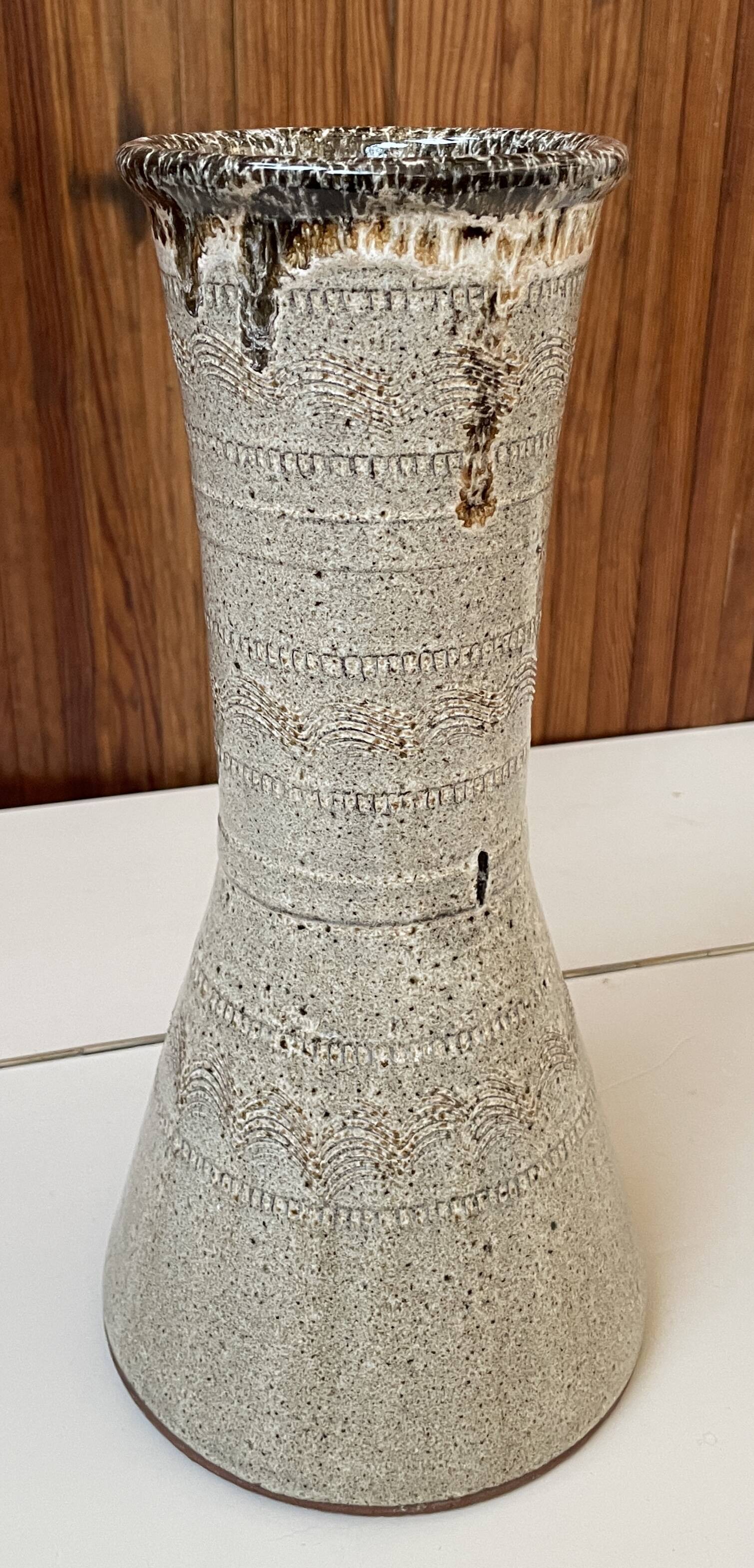 Glazed stoneware vase, 1960s-70s