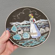 Ceramic Wall Plate by Arnold Wiig Factories (AWF) Norway 1950s