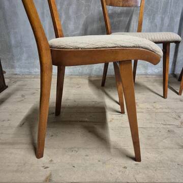 Ensemble de 4 chaises de salle à manger de style milieu du siècle, Tchécoslovaquie, années 1960