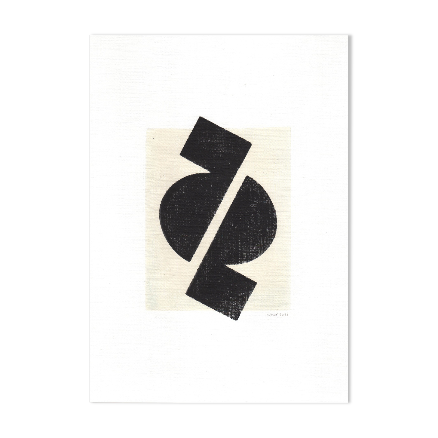 Painting on paper illustration M428 signed Eawy