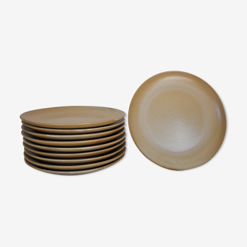 Set of 10 flat sandstone plates