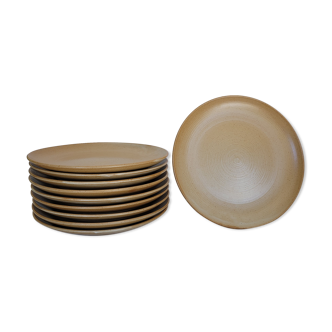 Set of 10 flat sandstone plates