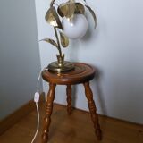 Turned wooden tripod stool