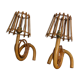 Pair of rattan wall lamps 70s Louis Sognot