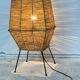 Table lamp in metal and raffia, 50s design