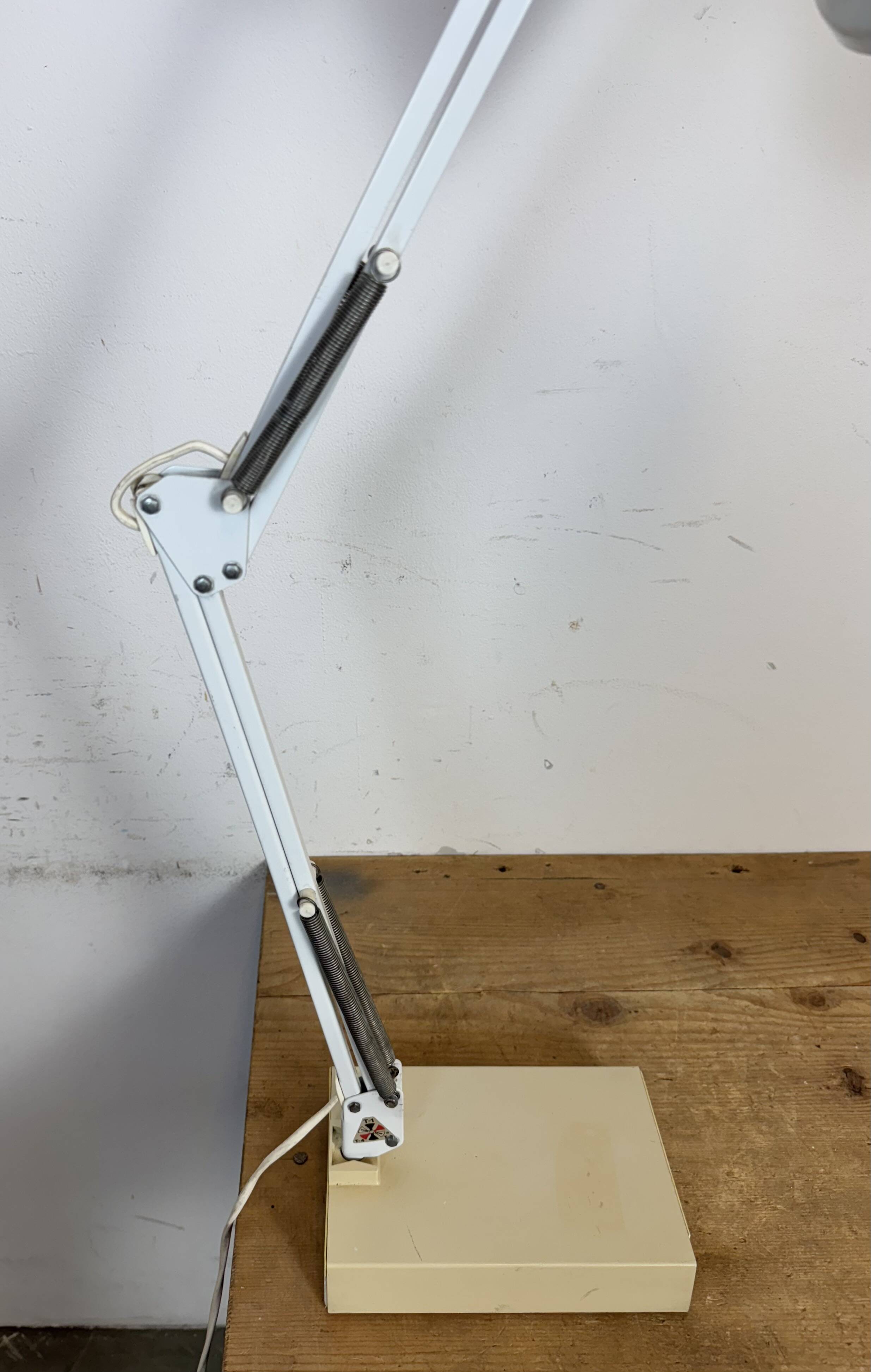 Vintage White Italian Architect Table Lamp, 1970s