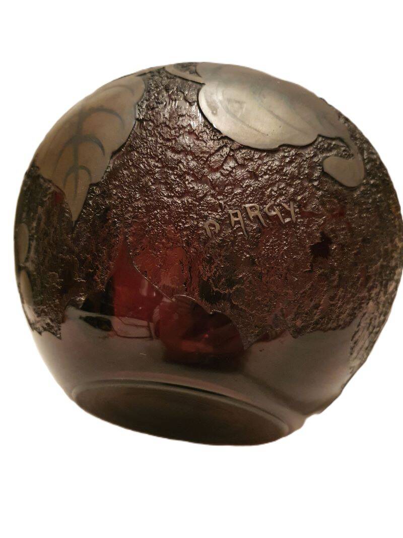 Large art deco ball vase signed d'argyl