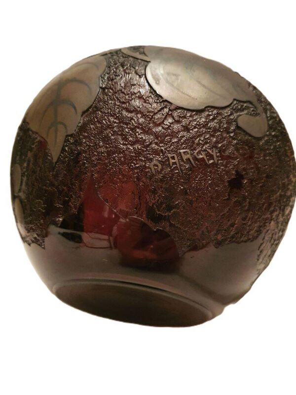 Gros vase boule art déco signé d'argyl