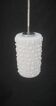 Seventies design white textured opaline tube pendant light