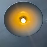 Space Age red metal saucer pendant light from the 70s-80s