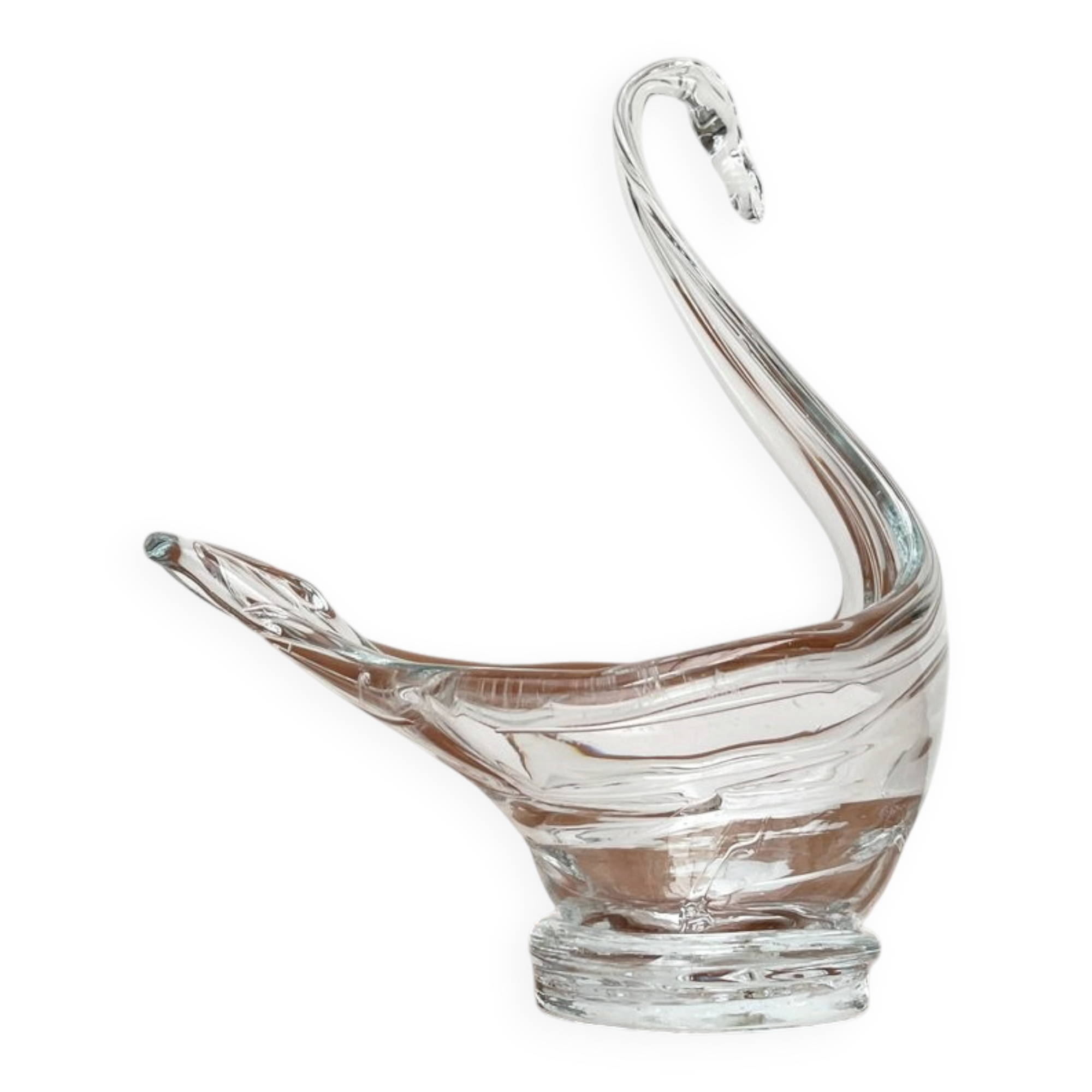 Vintage Glass Swan-Shaped Vase