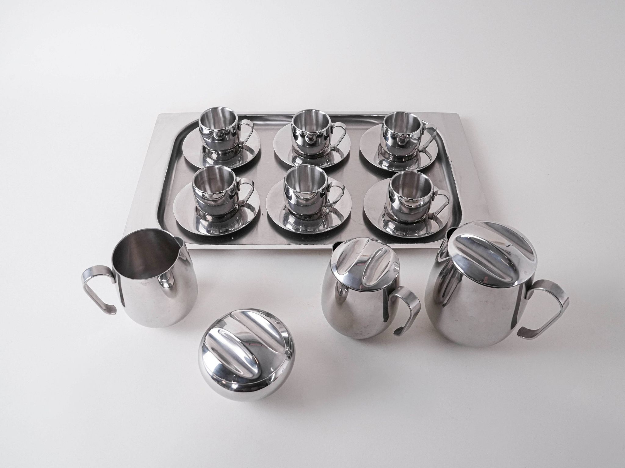 Service à café et à thé, design italien, années 1980, fabriqué en Italie.