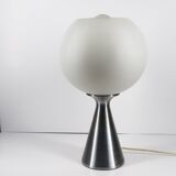 Lampe Space Age Erco en Verre Opalin et Métal Brossé, Allemagne 1974