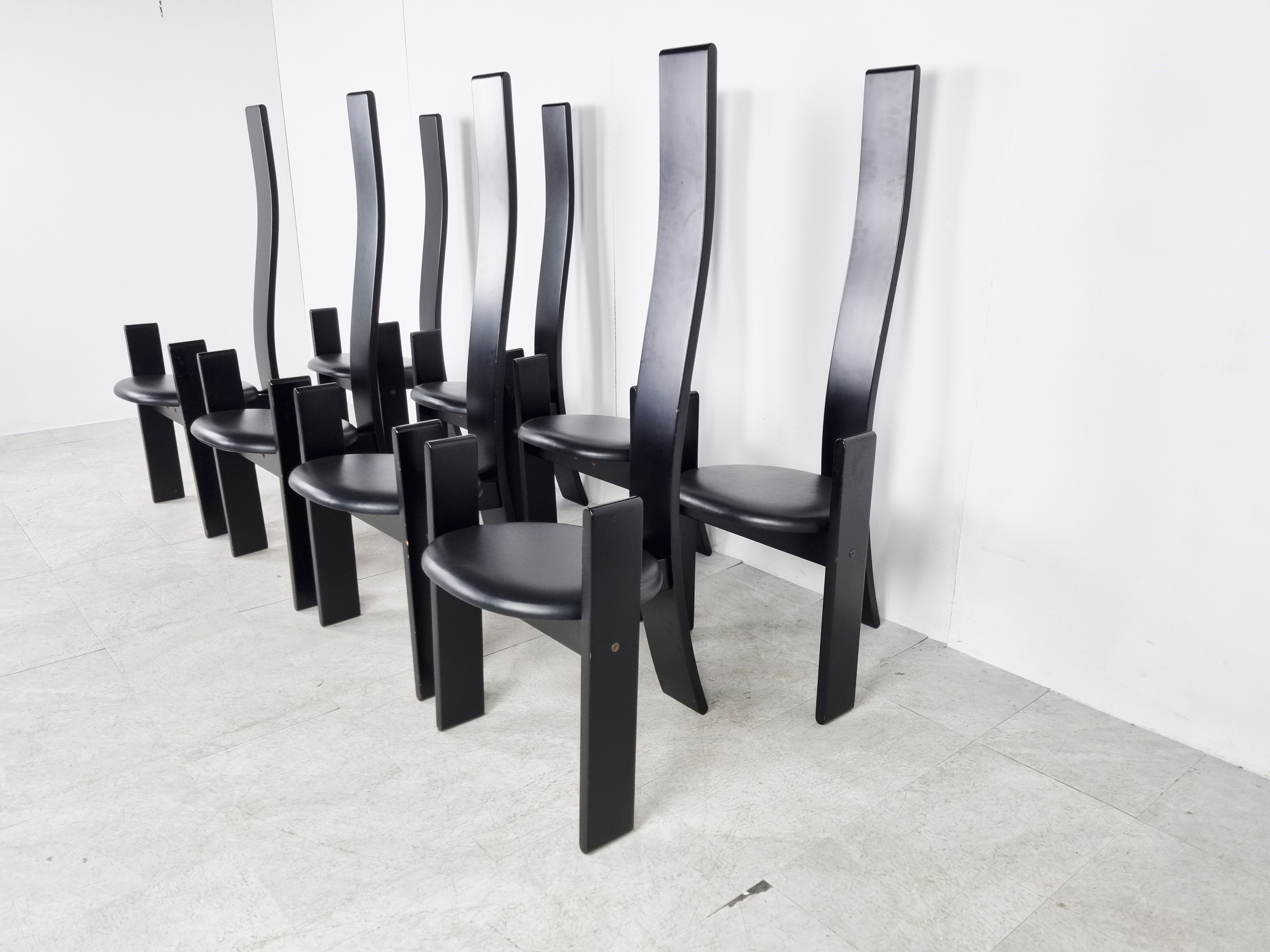 Golem chairs by Vico Magistretti, set of 8, 1970s