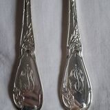 6 couverts à poisson Art Nouveau Chardons en métal argenté Boulenger