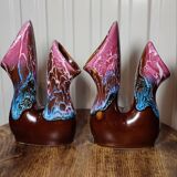 Pair of double Vallauris vases