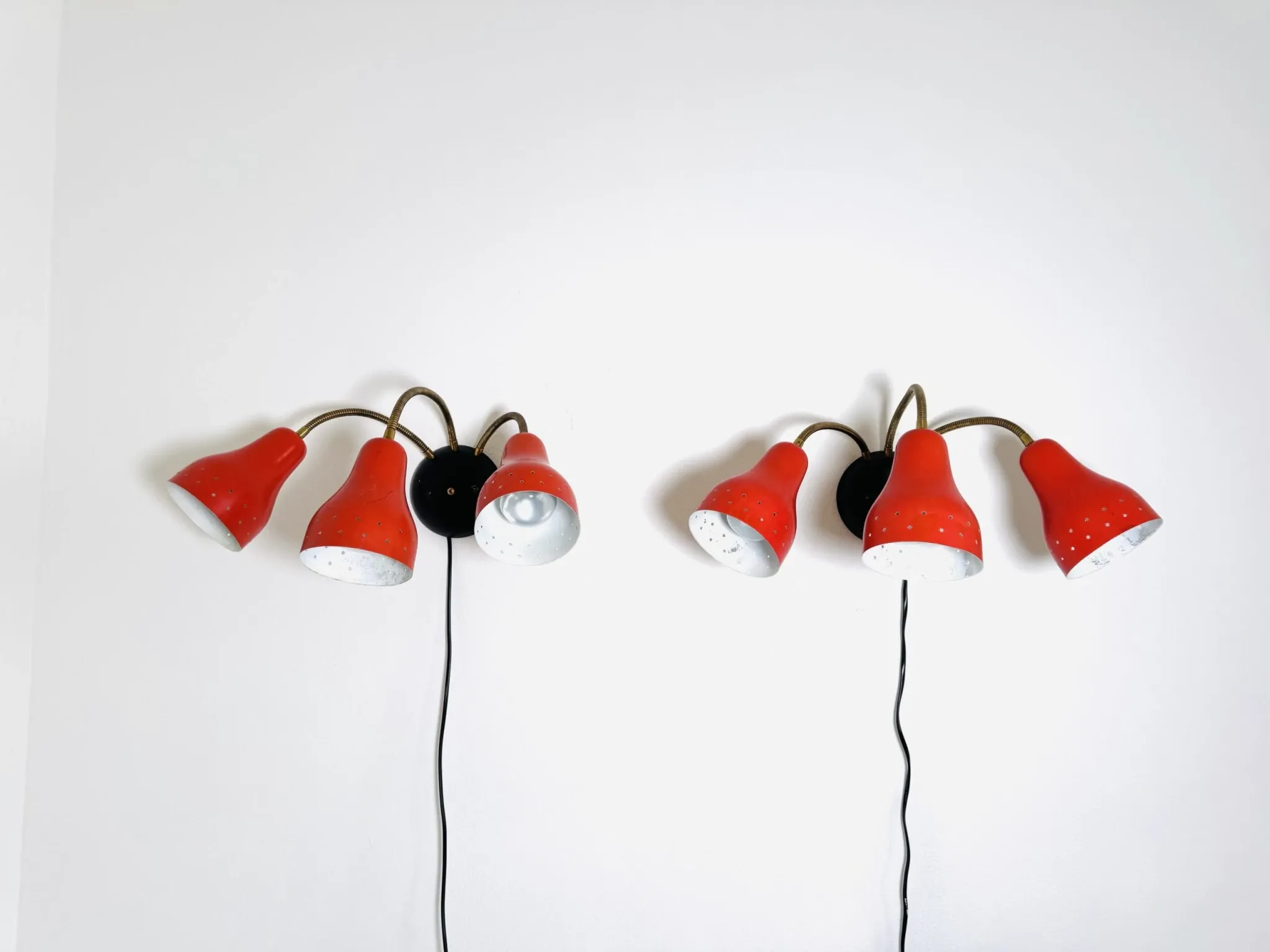 3-Armed Wall Lamp By H. Busquet For Hala Zeist, The Netherlands, 1950S