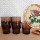Lot de 5 verres fumés vereco empilable années 70 vintage