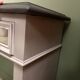 Superb matte black console with a natural top.