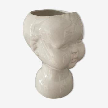 Vase vintage Chérubin en porcelaine