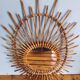 Asymmetrical sun mirror in rattan - vintage 1960s