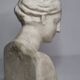 Antique goddess bust in patinated plaster, old, 27 cm