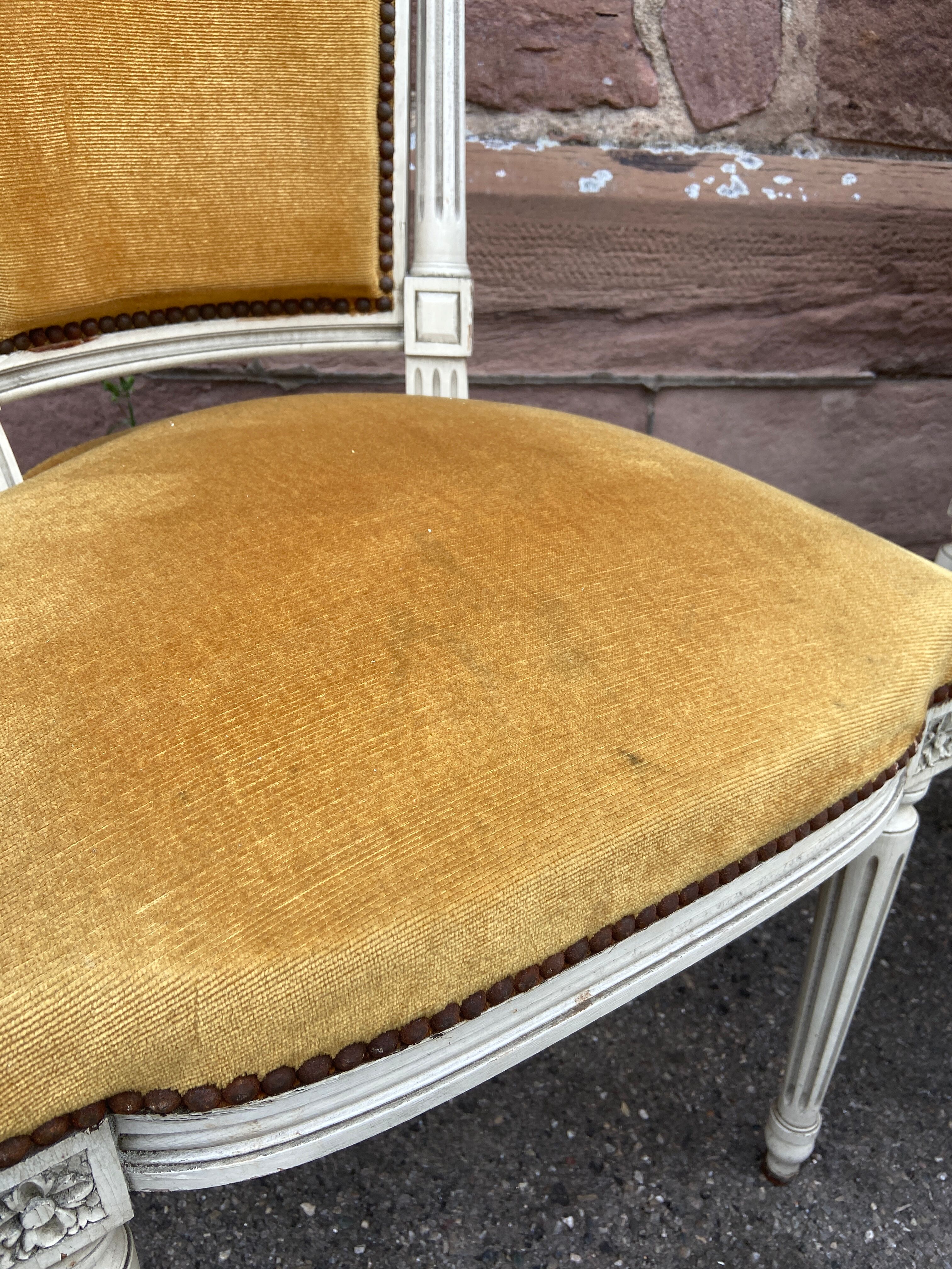 Set of 4 French chairs style Louis XVI vintage 1950 rococo Provence SHABBY CHIC