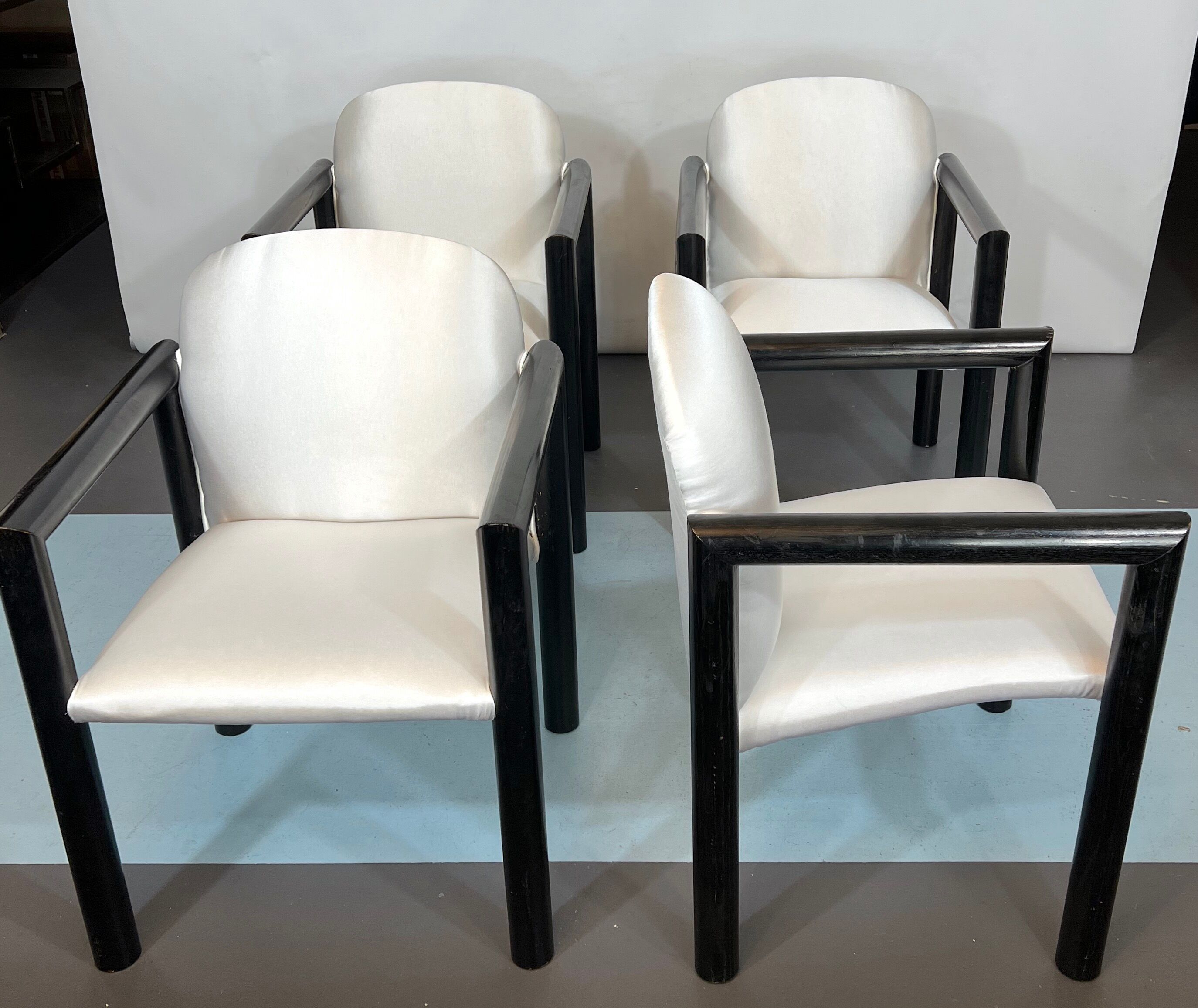 Mid-century italian modern set of 4 armchairs from 70s