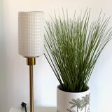 Vintage textured opaline straight lamp with a golden foot