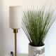 Lampe droite opaline texturée vintage avec un pied doré