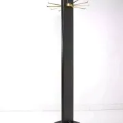 Portemanteau pivotant en bois laqué noir et laiton