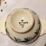 2 Ancient Ear Bowls (1950) - Hand-painted Quimper Ceramics
