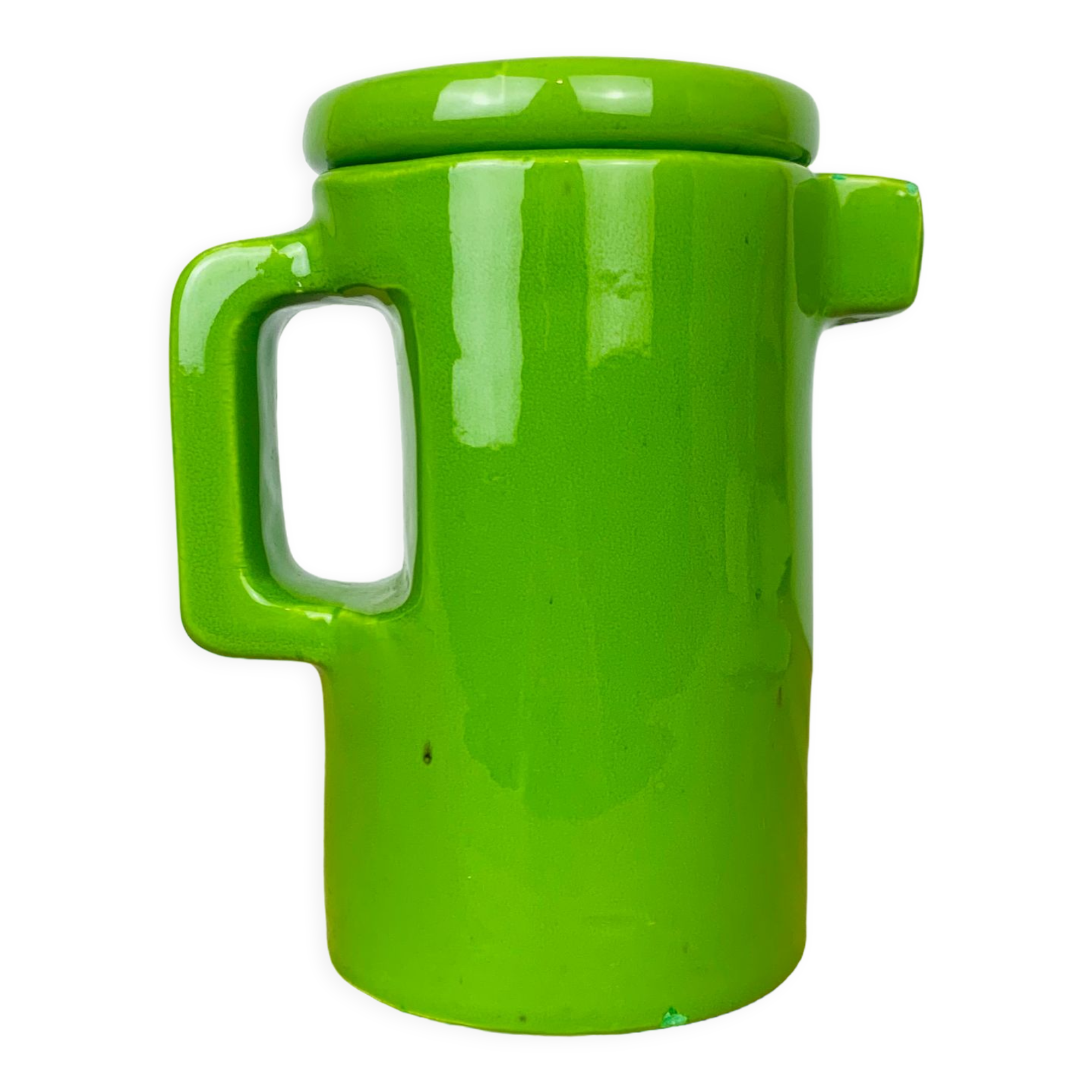 Green ceramic teapot 50s vintage