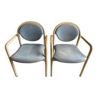Pair of vintage Tonon armchair chairs