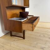Vintage teak bookcase with glass doors – Scandinavian mid-century elegance