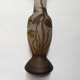 Art Deco glass paste vase signed Macau, Gallé inspiration, plant decoration
