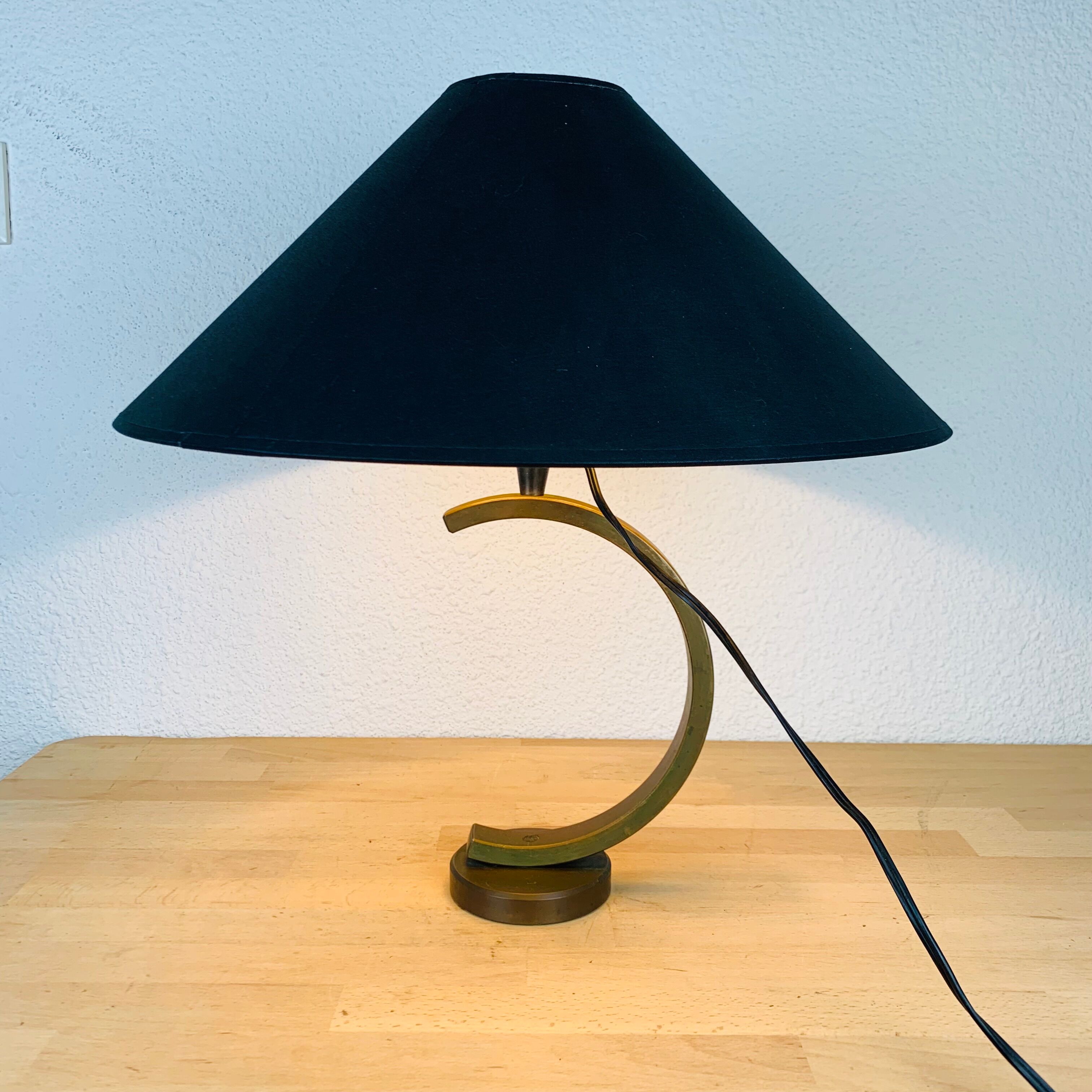 Sculptural brass lamp modernist style 50s