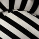 Mid-century modern Scandinavian rounded armchairs with black and white stripes, 1960s.