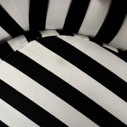 Mid-century modern Scandinavian rounded armchairs with black and white stripes, 1960s.