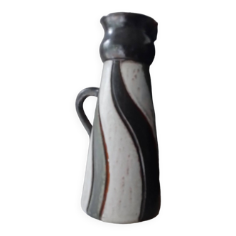 Very beautiful enameled stoneware jug from the 1950s