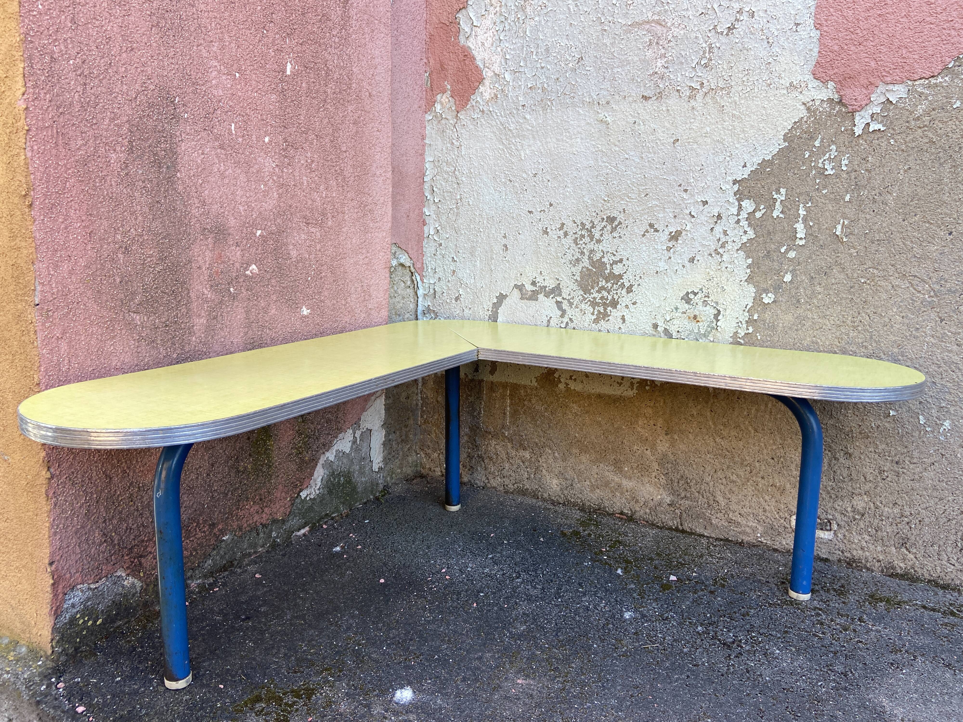 Charming formica kindergarten corner bench,