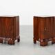 Pair of Art Deco Nightstands in Walnut, Italy 1920s