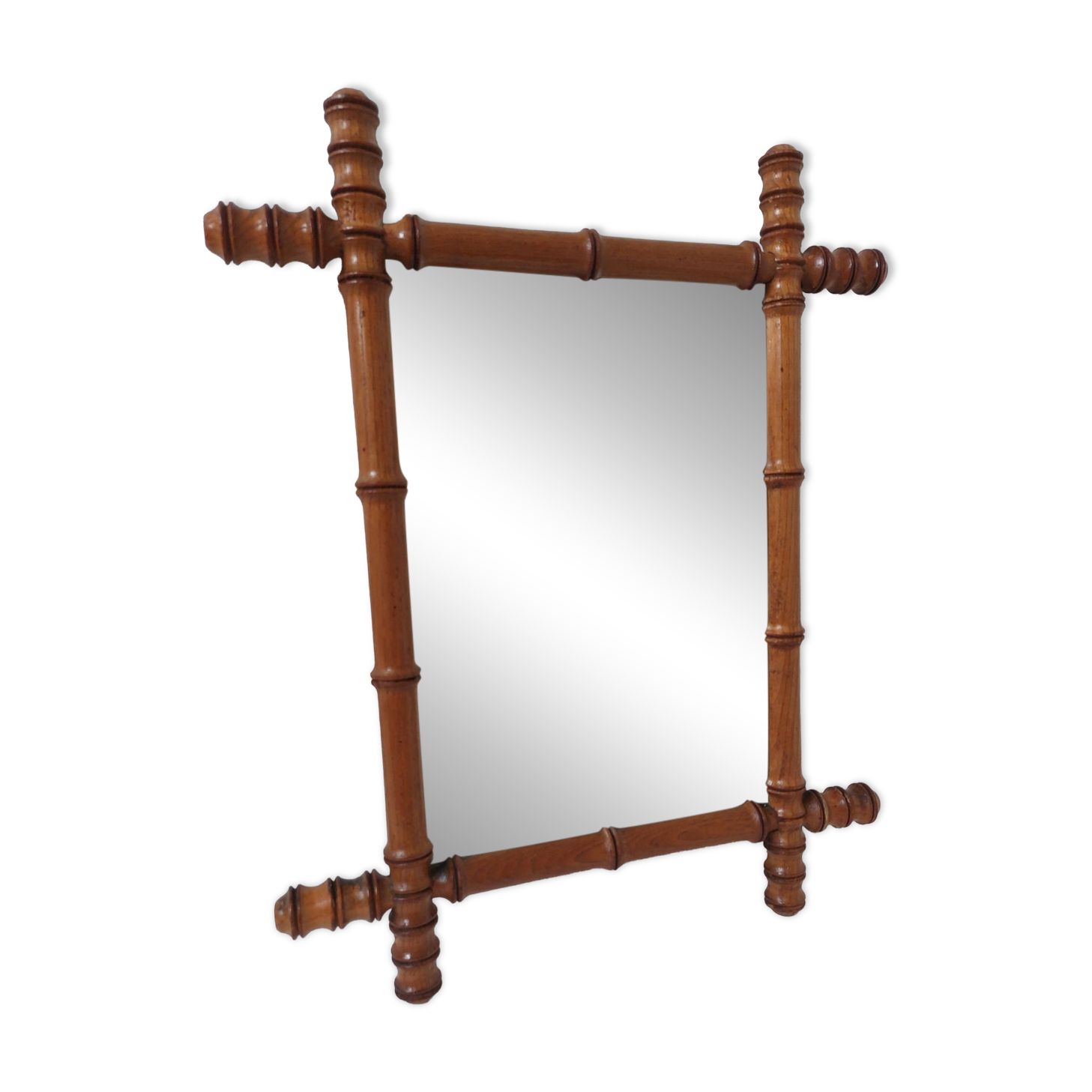 bamboo mirror, vintage, 45 by 56cm