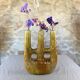 Enamelled terracotta candle holder