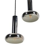 Space Age chrome pendant lamps / Mid-century modern design / 1960s / 1970s / Set of 2