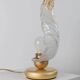 Vintage Murano glass table lamp – leaf-shaped glass with a gold metal base – Italy 1980s
