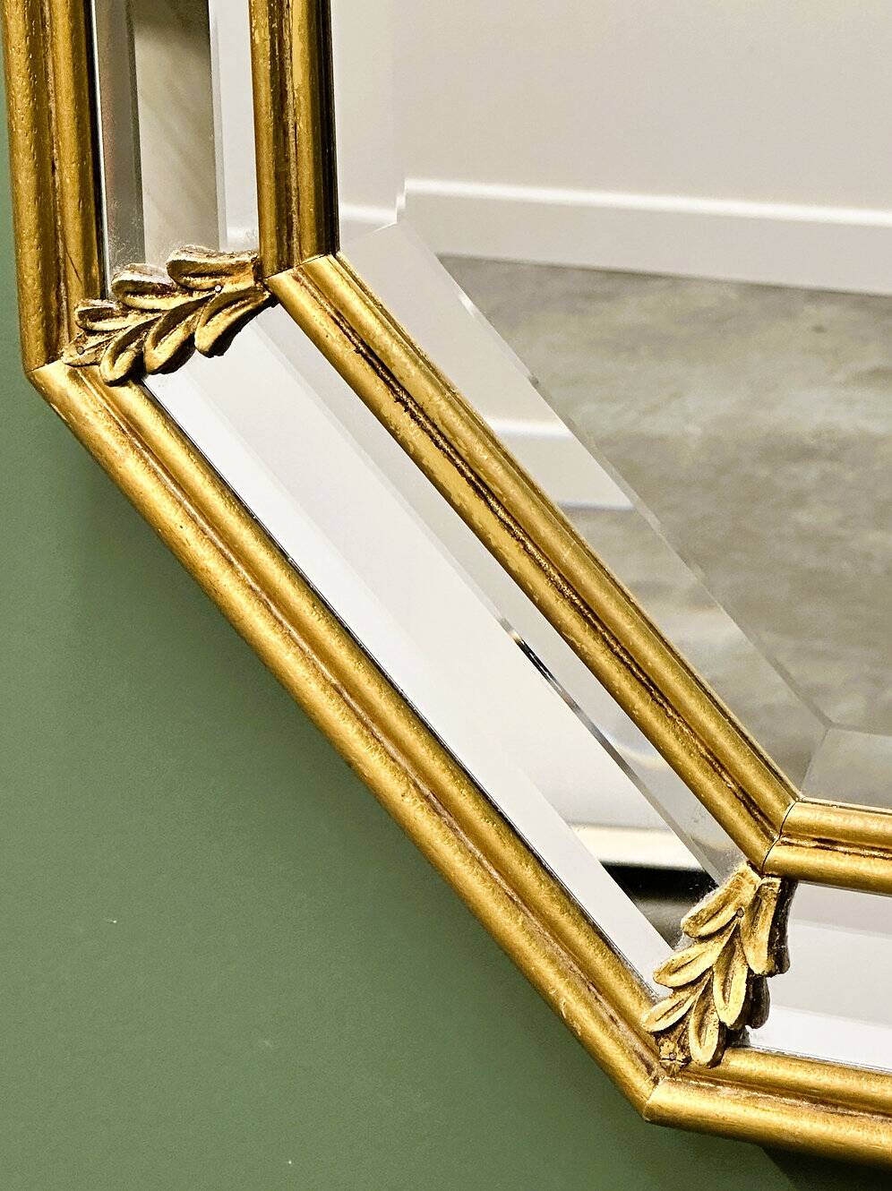 Vintage neoclassical octagonal mirror by Deknudt, Belgium, 1980s