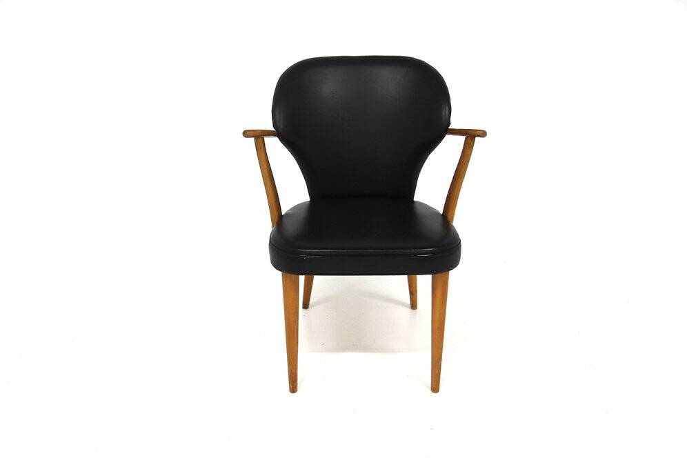 Scandinavian leatherette armchair, Sweden, 1960