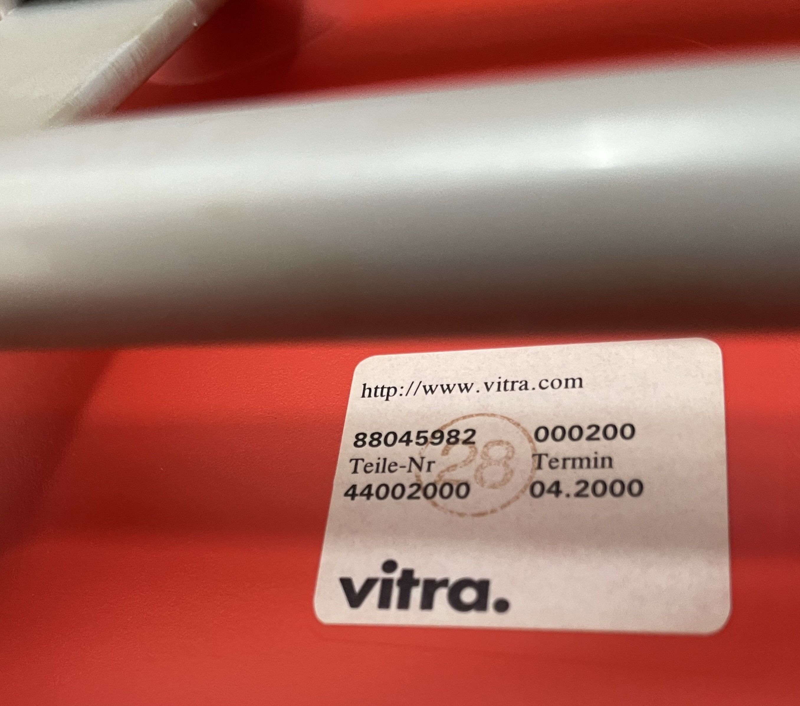 4 Charles Eames DSS chairs for Vitra, Poppy Red