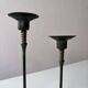 Set of two green bronze Italian candlesticks from the 1980s.